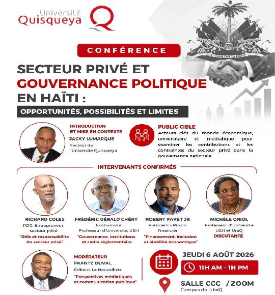Conférence : Secteur privé et gouvernance politique en Haiti : opportunités, possibilités et limites